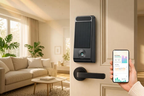 DESLOC V150 Plus smart lock integrates a perovskite solar panel, supports 3D face recognition (Crowdfunding) - CNX Software | Embedded Systems News | Scoop.it