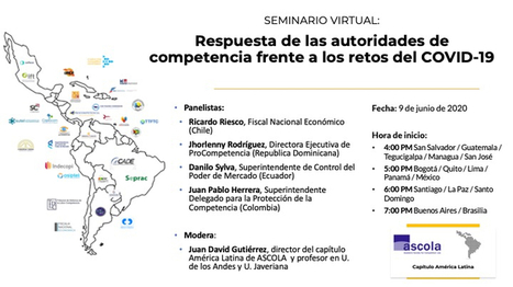 #Latinoamérica: “Respuesta de las autoridades de competencia frente a los retos del COVID-19”: Próximo seminario del capítulo América Latina de ASCOLA. | SC News® | Scoop.it