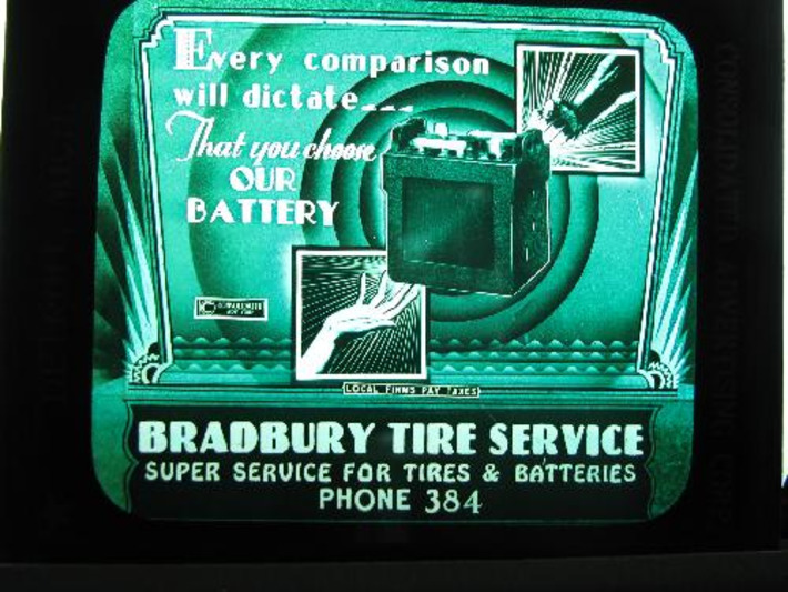 Vintage Glass Magic Lantern Slide:Advertising Bradbury Tire Service | A Marketing Mix | Scoop.it