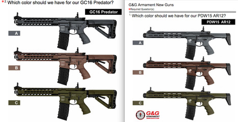 G&G wants you to PICK A COLOR! - A Survey on their next guns! | Thumpy's 3D House of Airsoft™ @ Scoop.it | Scoop.it