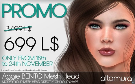 Aggie Bento Mesh Head v.0.36 80% Off Promo by Altamura | Teleport Hub - Second Life Freebies | Teleport Hub | Scoop.it