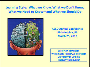 ASCD Inservice: What You Need to Know About Learning Styles | Eclectic Technology | Scoop.it