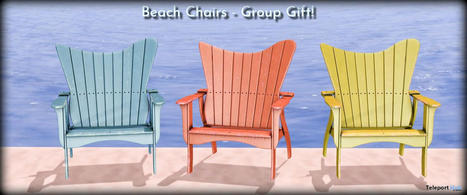 Beach Chairs March 2024 Group Gift by HIDEKI | Teleport Hub - Second Life Freebies | Second Life Freebies | Scoop.it
