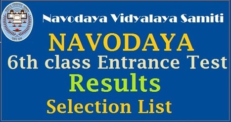 Navodaya Jnvst 6th Class Results 2017 Released