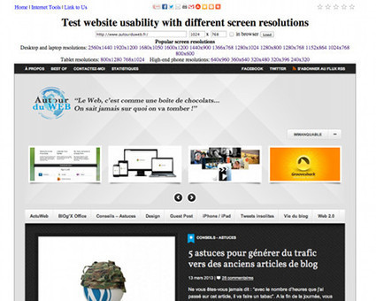5 outils gratuits en ligne pour tester un site Web dans différentes résolutions | Technologie Au Quotidien | Scoop.it