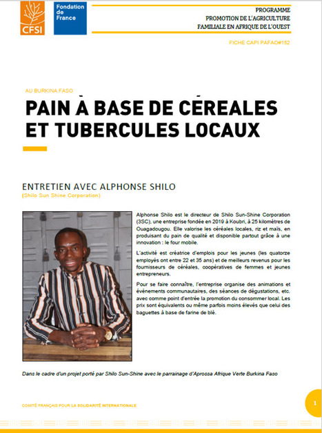 Au Burkina Faso : pain à base de céréales et tubercules locaux | Questions de développement ... | Scoop.it
