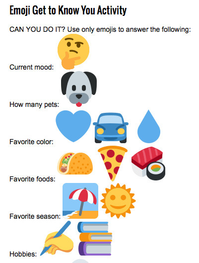 Emoji Get to Know You Activity | Tech Learning | Social Media: Don't Hate the Hashtag | Scoop.it