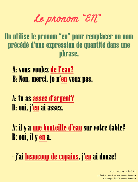 Le pronom "EN" | FranÃ§ais Langue Ã‰trangÃ©re FLE | Scoop.it