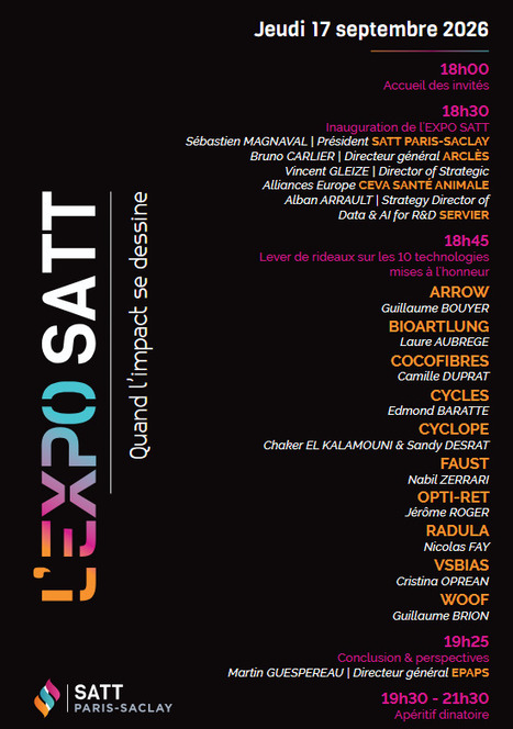 RAPPEL ! Invitation | L&rsquo;EXPO SATT - 17 septembre 2026 | Life Sciences Universit&eacute; Paris-Saclay | Scoop.it