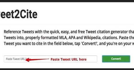 Here Is A Handy Tool to Convert Tweets to APA and MLA Citations via Educators' tech  | iGeneration - 21st Century Education (Pedagogy & Digital Innovation) | Scoop.it
