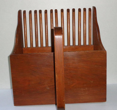 Vintage Cranberry Scoop Rake Magazine Holder Knotty Pine Wood Box Basket | Boston, you're my home | Scoop.it