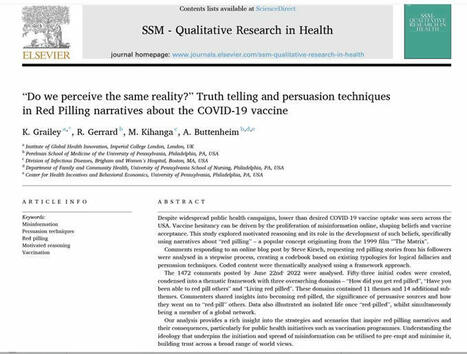 💊 How do "red pilling" narratives help us understand the current anti-vaccine moment/movement? | Alison Buttenheim | Hésitations Vaccinales: Observatoire HESIVAXs | Scoop.it