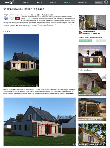 " Une INCROYABLE Maison Familiale.!! - a.typique patrice BIDEAU " - HOMIFY  | Architecture, maisons bois & bioclimatiques | Scoop.it