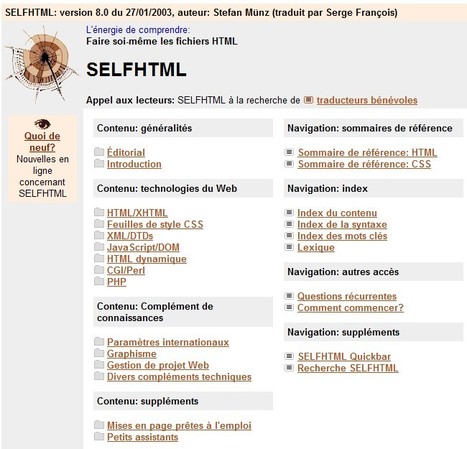 SELFHTML 8.0 (réaliser soi-même des fichiers HTML) | Free Tutorials in EN, FR, DE | Scoop.it