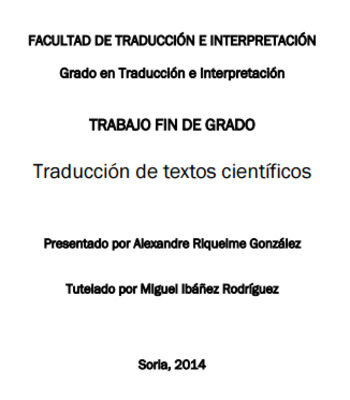 (ES) (PDF) - Traducción de textos científicos | Alexandre Riquelme González | Glossarissimo! | Scoop.it