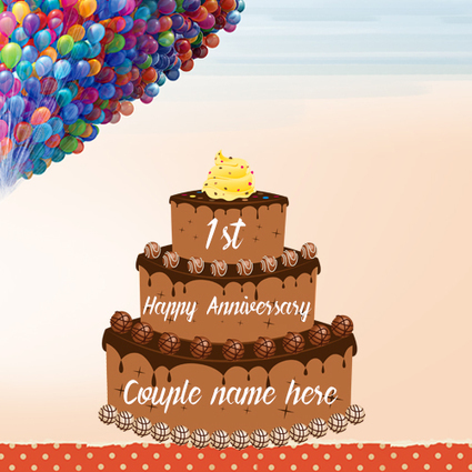 1st Anniversary Cake With Name In Edit Images Scoop It