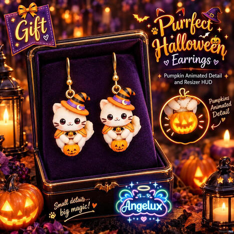 Purrfect Halloween Earrings October 2026 Group Gift by Angelux | Teleport Hub - Second Life Freebies | Second Life Freebies | Scoop.it