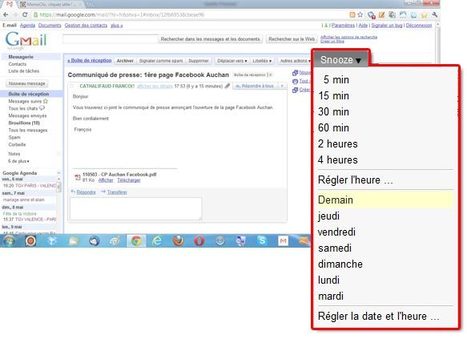 Snooze : une extension pour faire des rappels sous Gmail | Freewares | Scoop.it