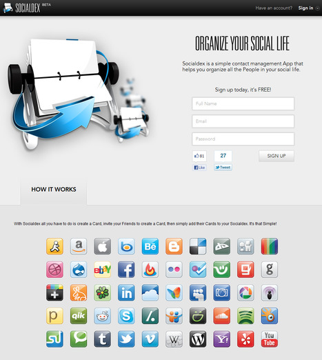 Socialdex : Organize your social life | Time to Learn | Scoop.it