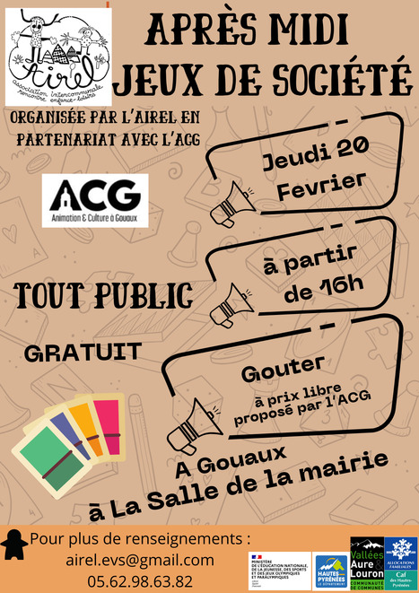 Jeux de société à Gouaux le 20 février | Vallées d'Aure & Louron - Pyrénées | Scoop.it