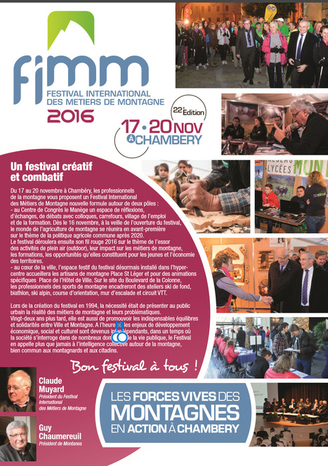 Chambéry : "Du 17 au 20/11, Festival des Métiers de Montagne | Ce monde à inventer ! | Scoop.it