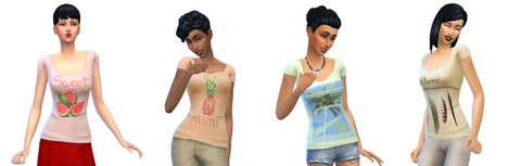 Ola l'été - set de T-shirt Sims 4 << Sims Artists | Les Sims | Scoop.it