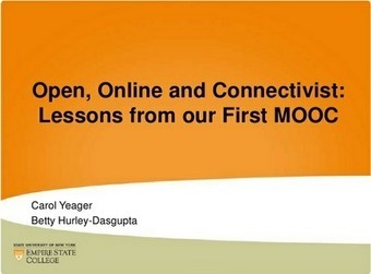 Alt-Ed: Open, Online and Connectivist: Lessons from Our First MOOC | MOOCs, SPOCs and next generation Open Access Learning | Scoop.it