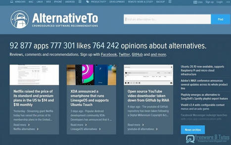 Le site du jour : AlternativeTo.net | Community Manager | Scoop.it