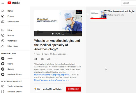 Anesthesiology Playlist on YouTube | Medical School | Scoop.it