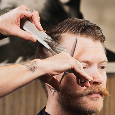 Men S Haircut Technique Blending Shear O