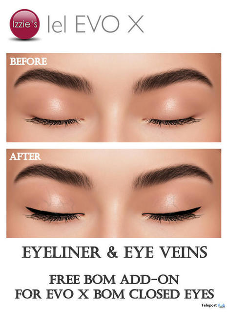 Eyeliner & Eye Veins For Lelutka EvoX The Fifty Event March 2022 Gift by Izzie&rsquo;s | Teleport Hub - Second Life Freebies | Second Life Freebies | Scoop.it