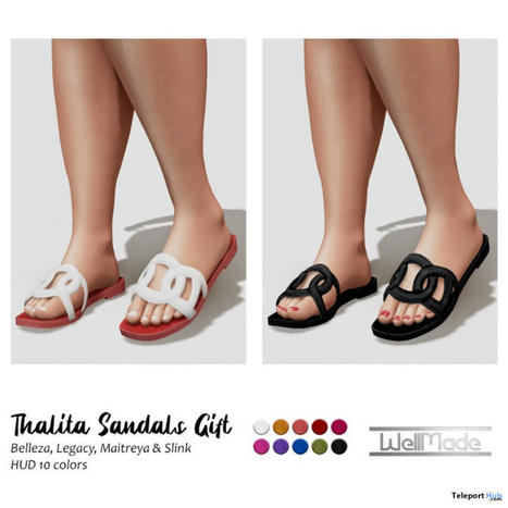 Thalita Sandals Fatpack Teleport Hub Group Gift by [WellMade] | Teleport Hub - Second Life Freebies | Second Life Freebies | Scoop.it