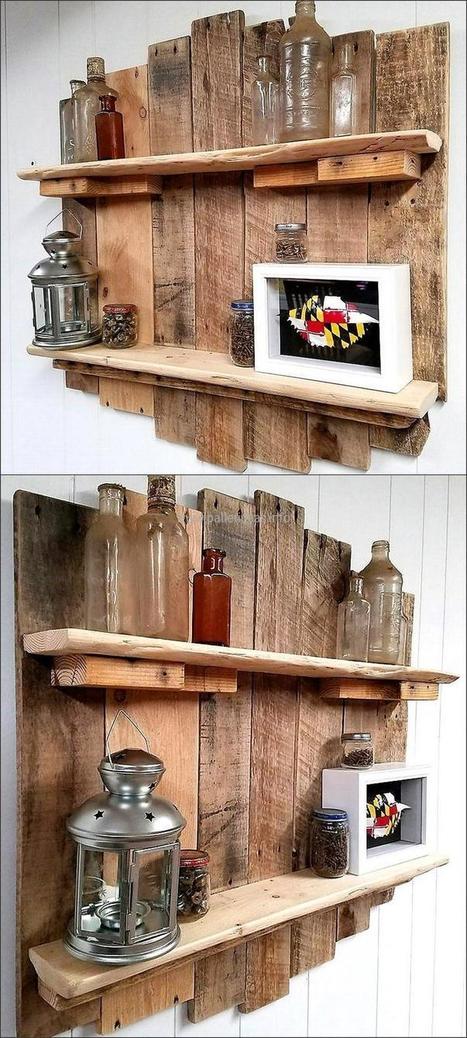 Rustic Pallet Wood Hall Tree Pallet Ideas  P 