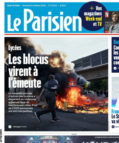 &laquo;Les blocus virent &agrave; l&rsquo;&eacute;meute&raquo;: &eacute;moi dans la r&eacute;daction du &laquo;Parisien&raquo; apr&egrave;s une &laquo;une&raquo; et un &eacute;ditorial univoques sur le mouvement lyc&eacute;en | DocPresse ESJ Lille | Scoop.it