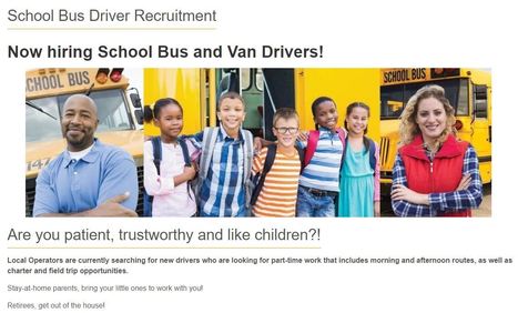 School Bus Driver Recruitment | iGeneration - 21st Century Education (Pedagogy & Digital Innovation) | Scoop.it