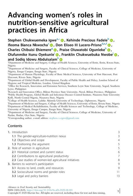 Advancing WOMEN's roles in nutrition-sensitive agricultural practices in AFRICA | CIHEAM Press Review | Scoop.it
