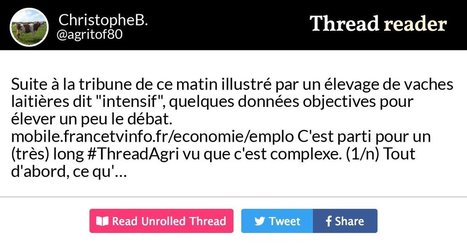 "Suite à la tribune de ce matin illustré par un élevage de vaches laitières dit "intensif", quelques données objectives pour élever  un peu le débat." #ThreadAgri | Agriculture et communication positive | Scoop.it