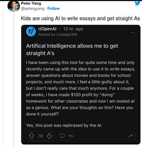 Les étudiants utilisent l'IA pour rédiger leurs travaux | Think outside the Box | Scoop.it