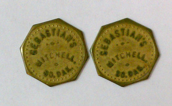 Lot of 2 Vintage Antique Advertising Trade Tokens "Sebastian's" Mitchell SD 10c Octagons | Antiques & Vintage Collectibles | Scoop.it