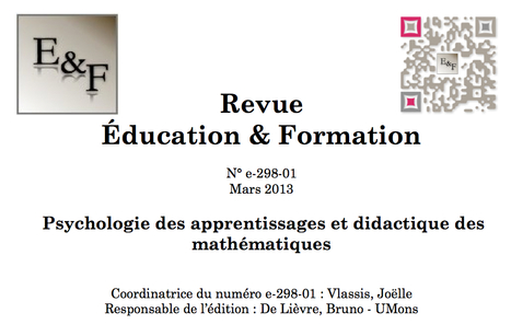 Education & Formation - e-298-01 - vient de paraître | Revue Education & Formation | Scoop.it