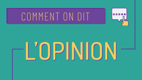 Comment on dit #25 donner son opinion en français | FLEursdeFLE | Scoop.it