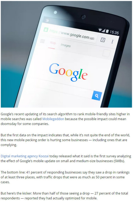 Here’s how Google’s Mobilegeddon is hitting SMBs - VentureBeat | The MarTech Digest | Scoop.it