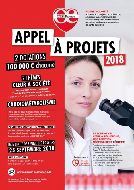 Appel à Projets 2018 de la Fondation Cœur & Recherche | Life Sciences Université Paris-Saclay | Scoop.it