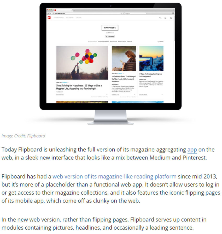 Flipboard launches a full web version with design cues from Medium and Pinterest - VentureBeat | The MarTech Digest | Scoop.it