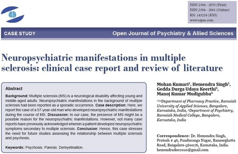 Neuropsychiatric manifestations in multiple sclerosis | Multiple sclerosis | Scoop.it