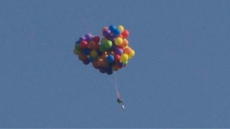 Man arrested after flying over city in balloon chair | No Such Thing As The News | Scoop.it