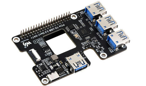 Waveshare PCIe to USB 3.2 HAT+ adds four USB ports to Raspberry Pi 5 - CNX Software | Embedded Systems News | Scoop.it