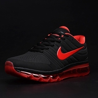 Nike Air Max 2017 Black Red Tick Women Men Late...