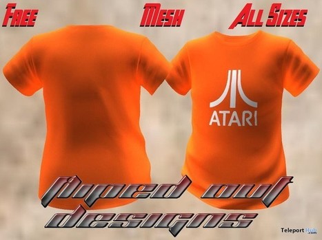 Atari Orange T-Shirt by Fliped Out Designs | Teleport Hub - Second Life Freebies | Teleport Hub | Scoop.it