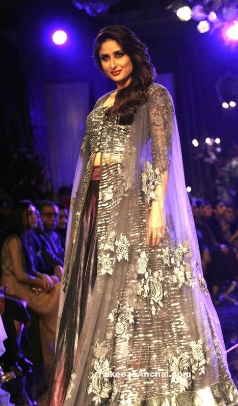 Kareena Kapoor in Metallic Purple Lehenga with Grey shades at the Lakme Fashion Week | Indian Fashion Updates | Scoop.it
